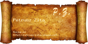 Petrusz Zita névjegykártya
