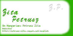 zita petrusz business card